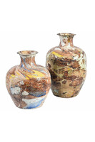 Modern metalowy wazon pękaty	