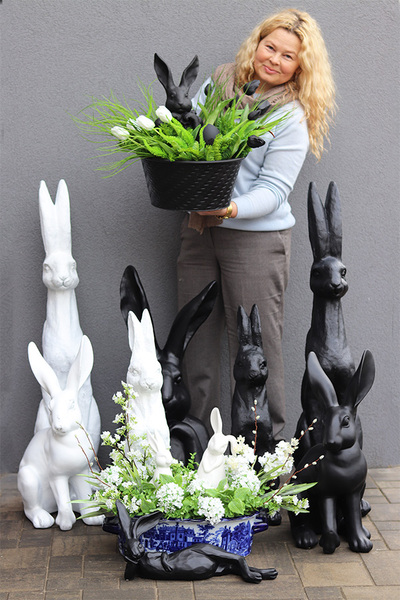 Wielkanocna Siesta, zajączek wielkanocny figurka, czarny