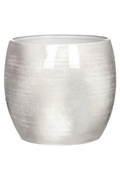 Lester, okrągła osłonka donica, szara A, wym.26x28cm