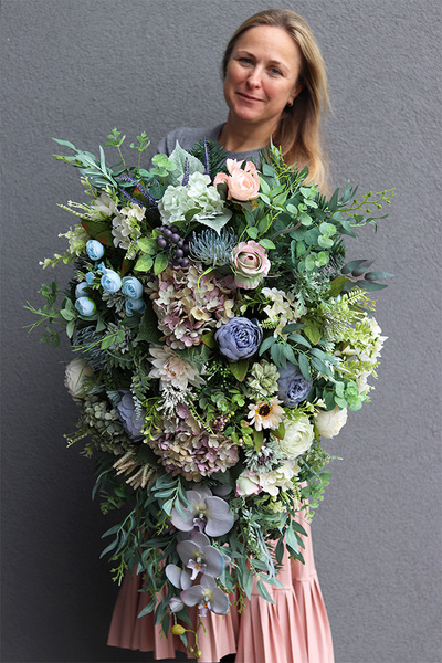 Bluebella, komplet dekoracji nagrobnych, wiązanka + bukiet