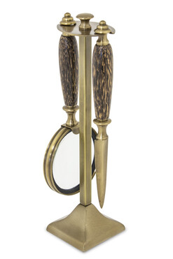 Alabama, zestaw gabinetowy, lupa i nóż do listów, wys.24cm 