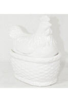 Happy, kura, chlebak / pojemnik, biały