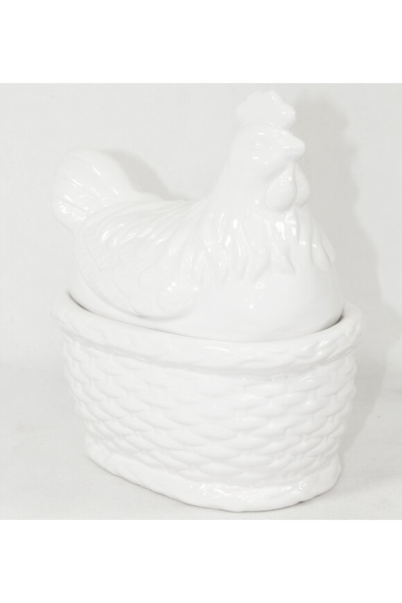 Happy, kura, chlebak / pojemnik, biały