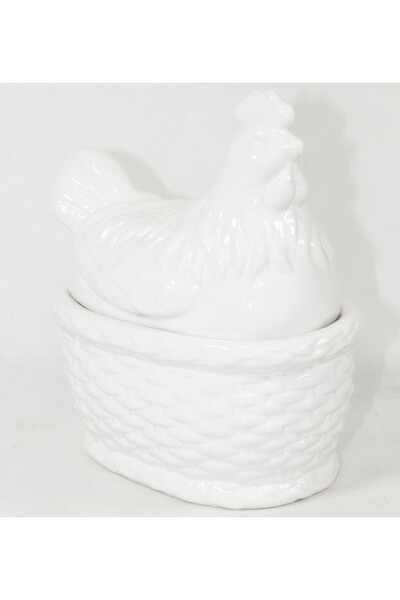 Happy, kura, chlebak / pojemnik, biały