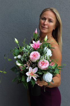 Angelo Pink Subtelina, bukiet nagrobny we wkładzie, dł.45cm 