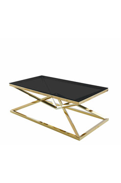 Everson Simple, stolik kawowy stal nierdzewna, złoty, wym.45x130x70cm