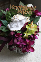 kompozycja nagrobna z napisem, Serduszko, wym.22x21cm