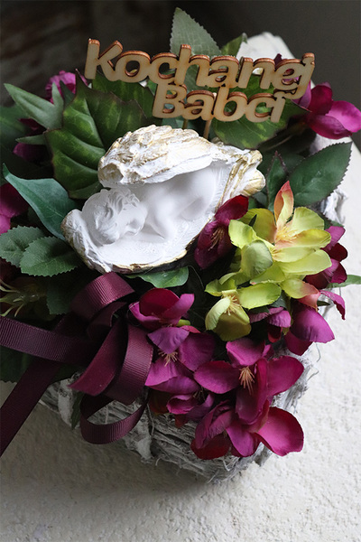 kompozycja nagrobna z napisem, Serduszko, wym.22x21cm