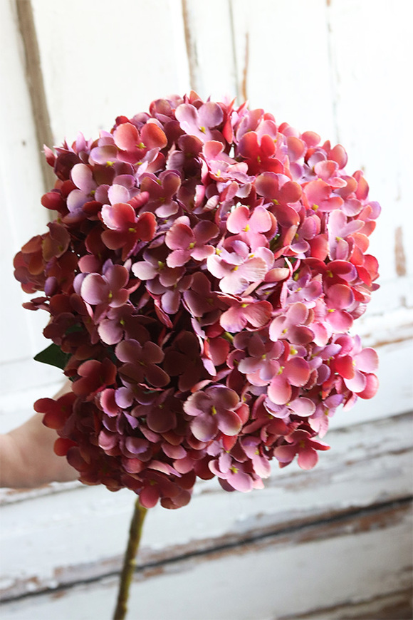 gałązka / sztuczna Hortensja Exclusive, wiśniowy, dł.75cm,1szt 