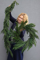 Cipris, świąteczny wianek dekoracyjny zielony