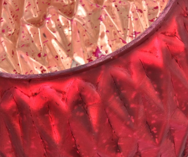 Bosco lampion czerwony C, wym.14x14x10cm