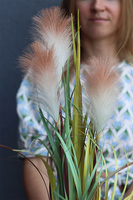 sztuczna trawa Pióropusze, beige, wys.56cm