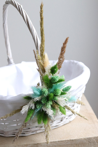 Tradycja z Klasą, komplet dekoracji wielkanocnych. koszyczek & palemka, wys.30/60cm 