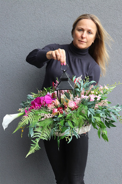 Loesa, dekoracja nagrobna z latarenką, dł.55cm