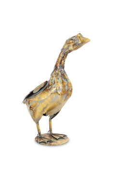 Gęś, figurka ptak w kolorze złotym, wym.62x15x45cm