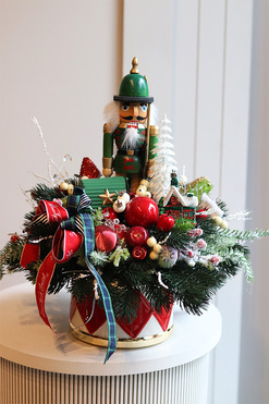 Nutcracker Lollypop, świąteczny stroik w bębenku, wym.45x40cm