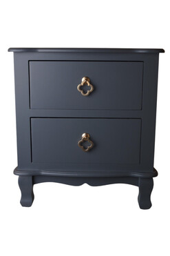 Loara, szafka nocna szara, złote gałki, wym.52.5x48x30cm
