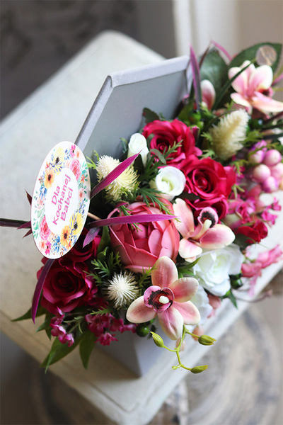 Dzień Babci i Dziadka, Koperto Laluna, flowerbox, wym.30x40cm