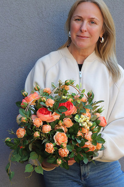 OD RĘKI Lovinia Morelli, kompozycja nagrobna z sercem, wym.28x40cm 