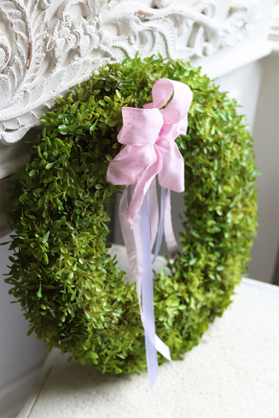 elegancki wysokiej jakości zielony wianek, Poczuj Wiosnę, śr.49cm