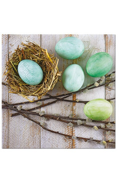 OD RĘKI Turkusowe Jajeczka, wielkanocne serwetki papierowe, kpl.20szt