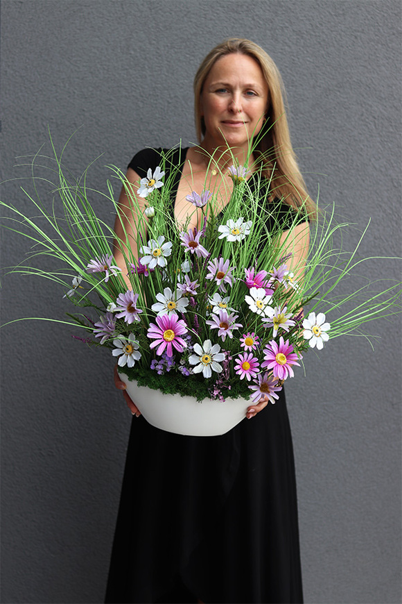 kompozycja z traw i kwiatów, Laos Letnia Łąka, wys.64cm