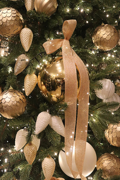 Golden Time, choinka sztuczna dekoracyjna na stojaku