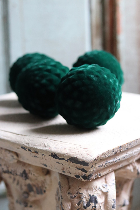 Królewskie Welurowe, bombki choinkowe, zielone, śr.8cm, kpl.4szt