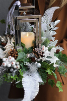 Angelo Winter Silver, srebrny lampion nagrobny ze świecą LED