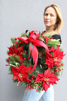 Gwiazdy Betlejemskie, zimowy wianek, śr.40cm