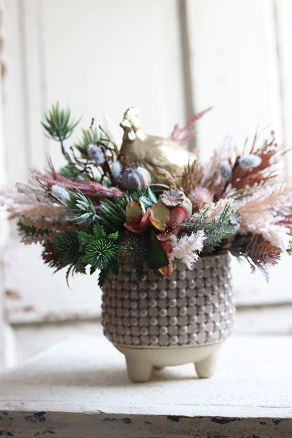 stroik wielkanocny ze złotą kurą, Kukuryku, wym. 25x33cm