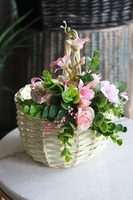 dekorowany koszyczek wielkanocny, Cremini, wys.26cm 