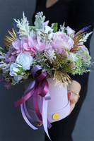 liliowy welurowy flowerbox, Violesa, wym.30x26cm 