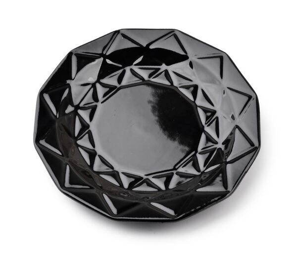 Gem Black, porcelanowy talerz deserowy, śr.19.5cm 