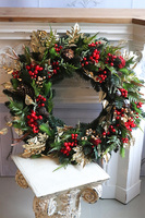 Demondo Gold, duży świąteczny wianek na drzwi