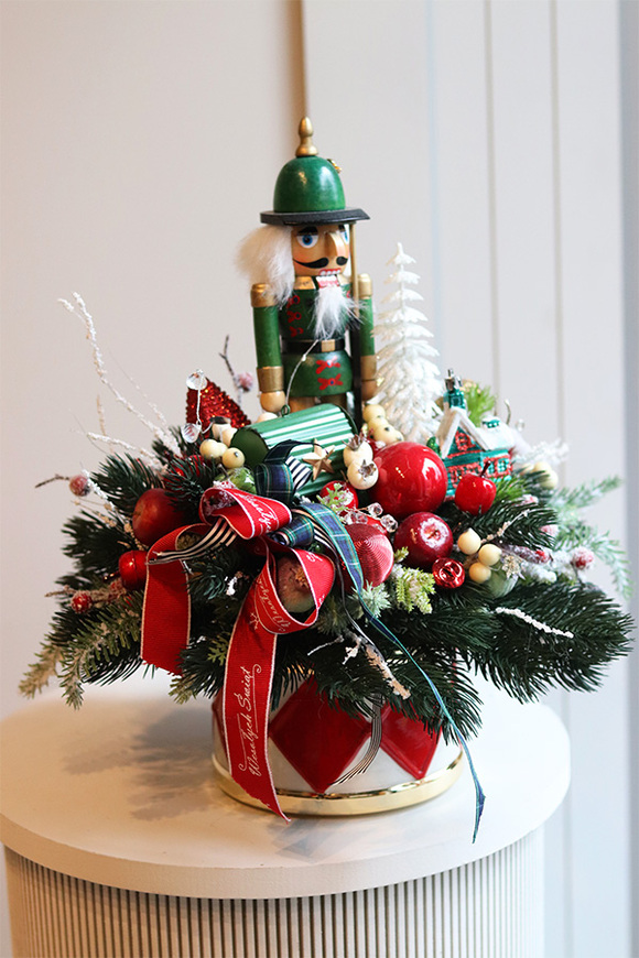 Nutcracker Lollypop, świąteczny stroik w bębenku