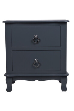 Loara, szafka nocna szara, srebrne gałki, wym.52.5x48x30cm