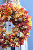 Dorisa Bravissima, jesienny wianek z pięknymi dodatkami	