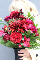 Bordo Katerra Extra, jesienny bukiet nagrobny we wkładzie, dł.45cm