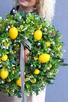 Citrones 4, zielony wianek na drzwi z owocami