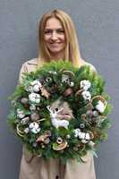 Zimowa Pora, świąteczny wianek na drzwi