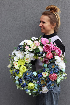 Caryca Katarzyna Spring, duży dekoracyjny wianek, śr.50cm 