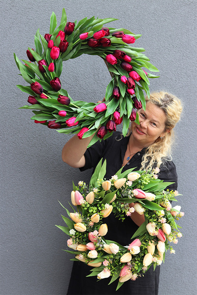 Witaj Wiosno Energy, wianek z tulipanów
