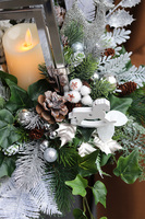 Angelo Winter Silver, srebrny lampion nagrobny ze świecą LED