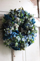 Caryca Katarzyna Niebieska, efektowny wianek na drzwi, śr.40cm 