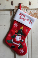 mikołajkowa skarpeta świąteczna, Santa 2, czerwona, wym.38x26cm