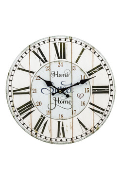 Home Sweet Home, stylowy zegar ścienny, śr.34cm