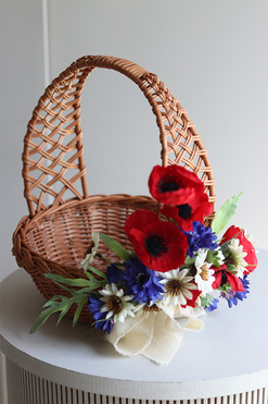 Mazowsze, dekorowany koszyczek wielkanocny, wys.23cm