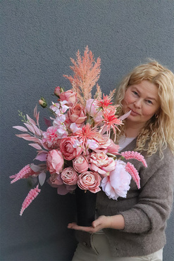 Morelita, bukiet nagrobny we wkładzie do wazonu, dł.65cm 