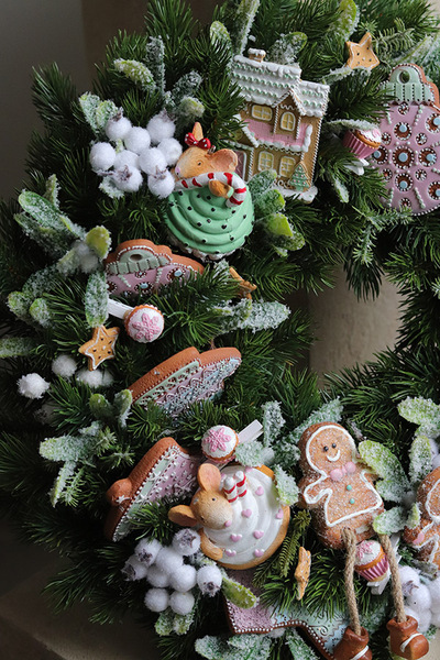 Sweet Christmas, pastelowy wianek świąteczny